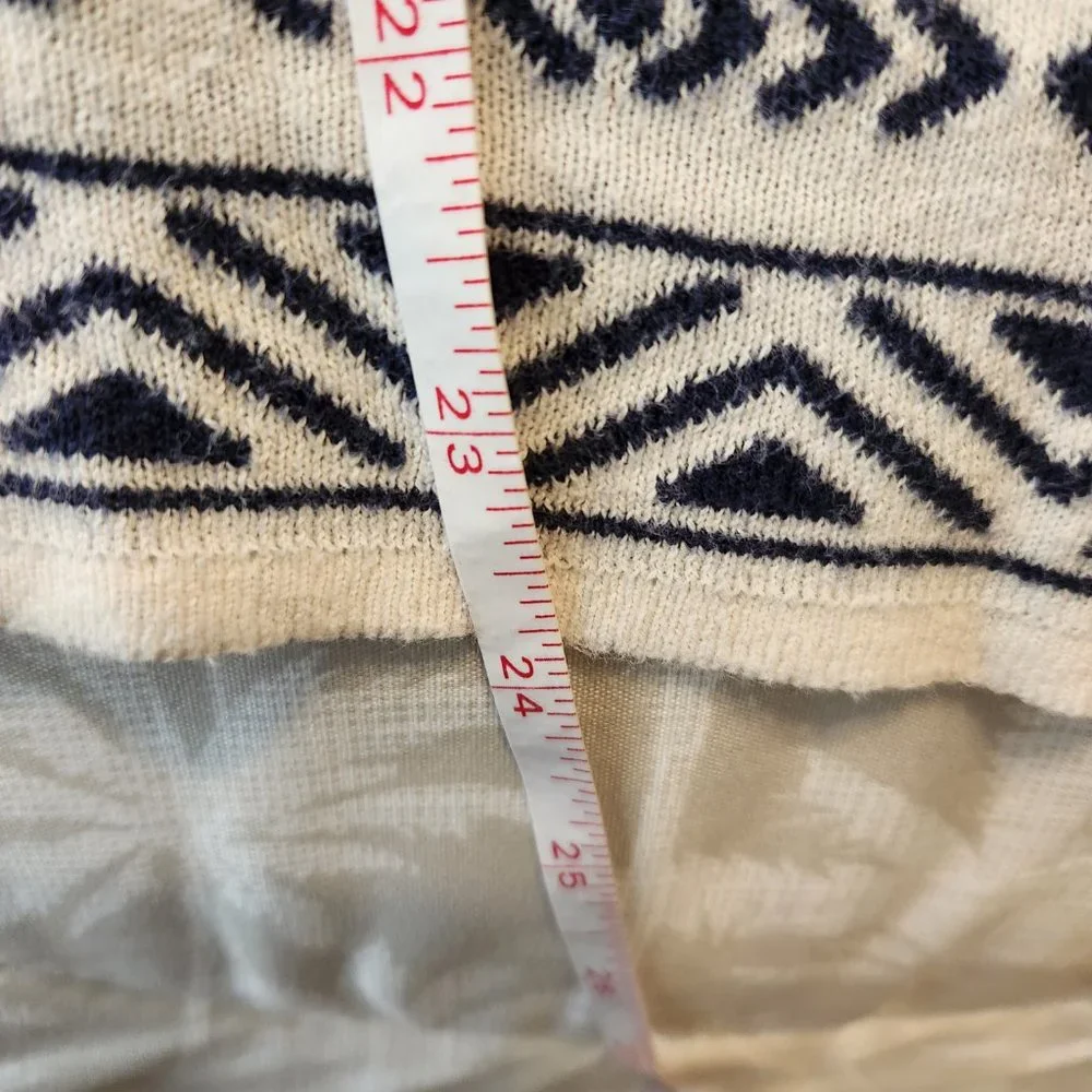 Lucky Brand Open Front Waterfall Sweater Blue/Beige - Picture 10 of 11